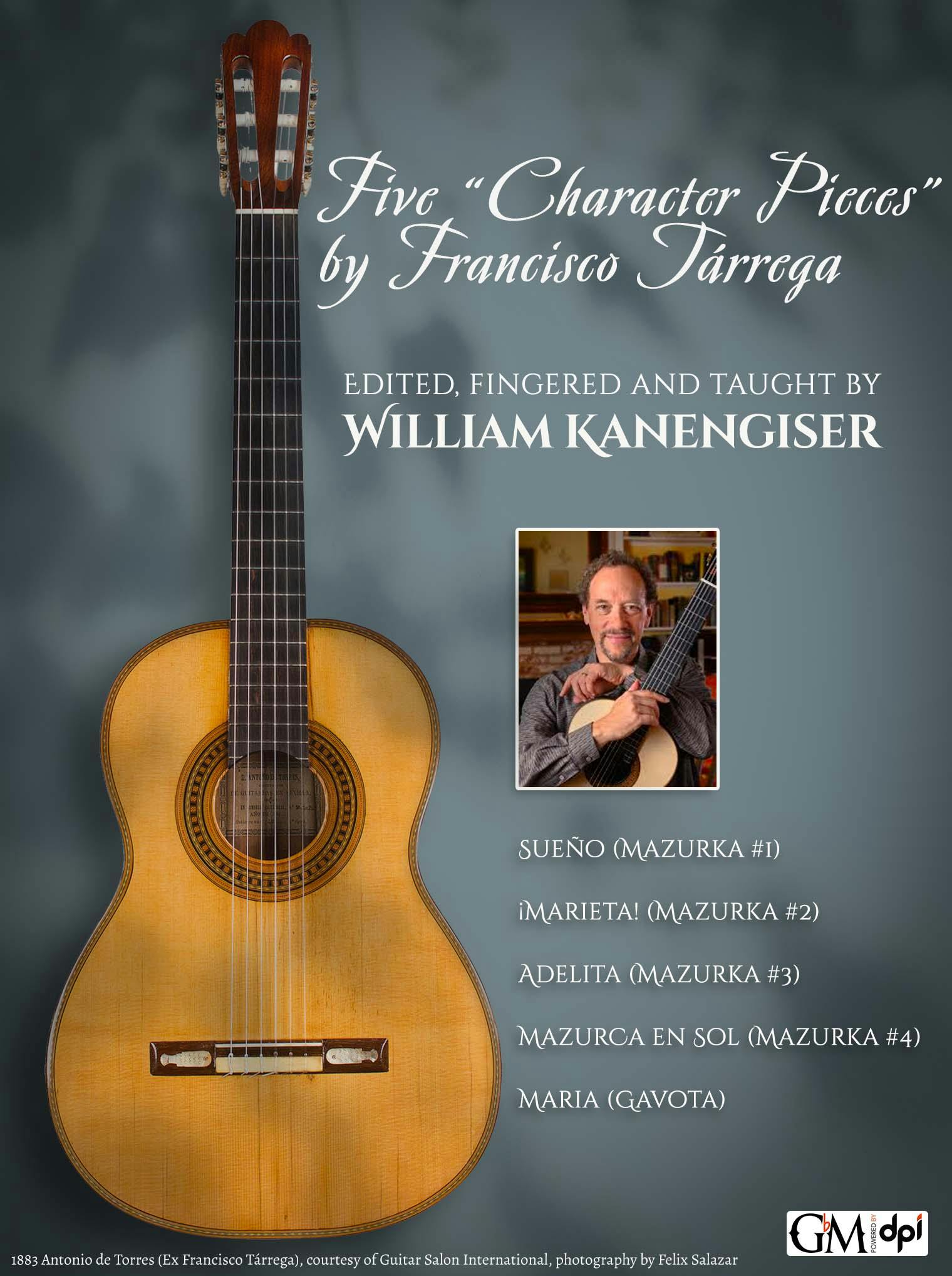 Five "Character Pieces" by Francisco Tárrega cover