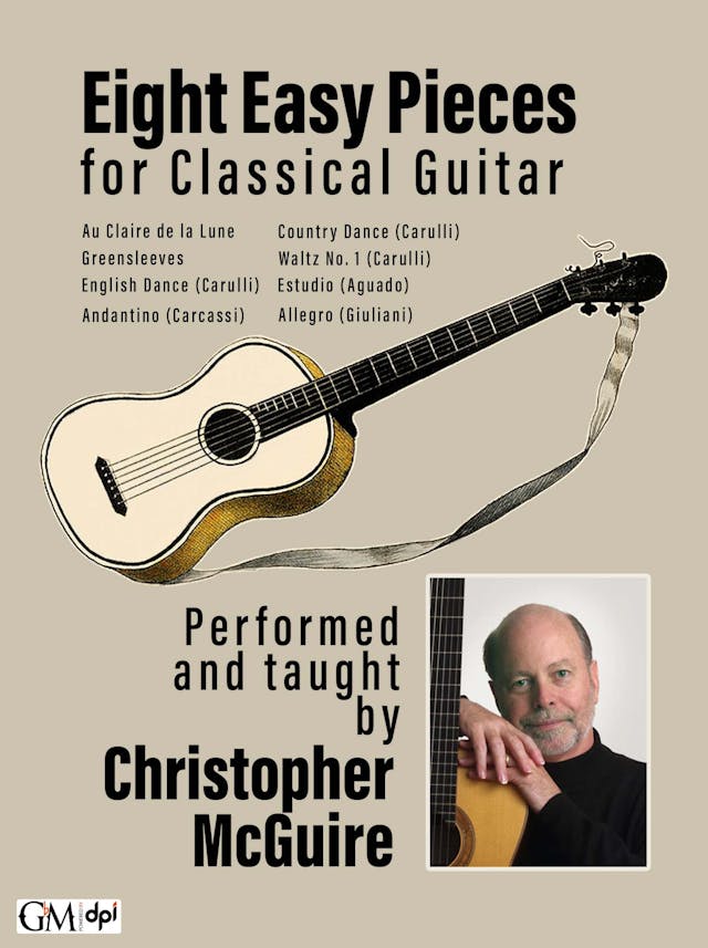 book cover for Eight Easy Pieces for Classical Guitar